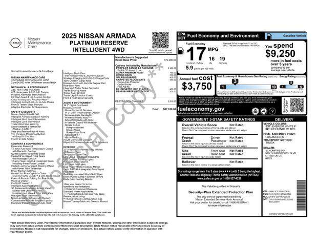 new 2025 Nissan Armada car, priced at $84,410