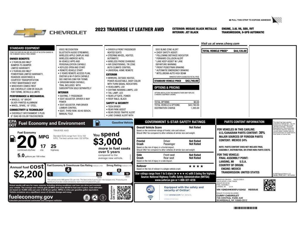 used 2023 Chevrolet Traverse car, priced at $29,381