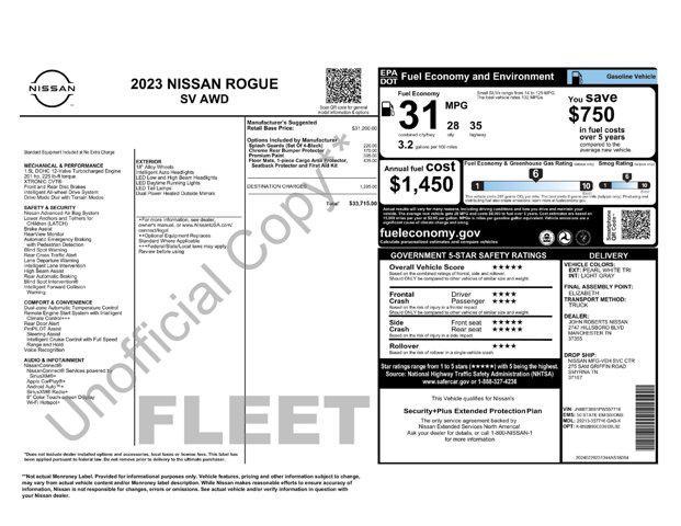 used 2023 Nissan Rogue car, priced at $26,481