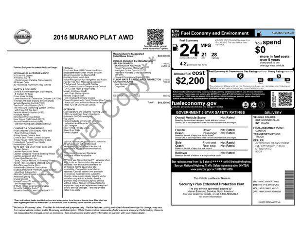 used 2015 Nissan Murano car, priced at $13,400