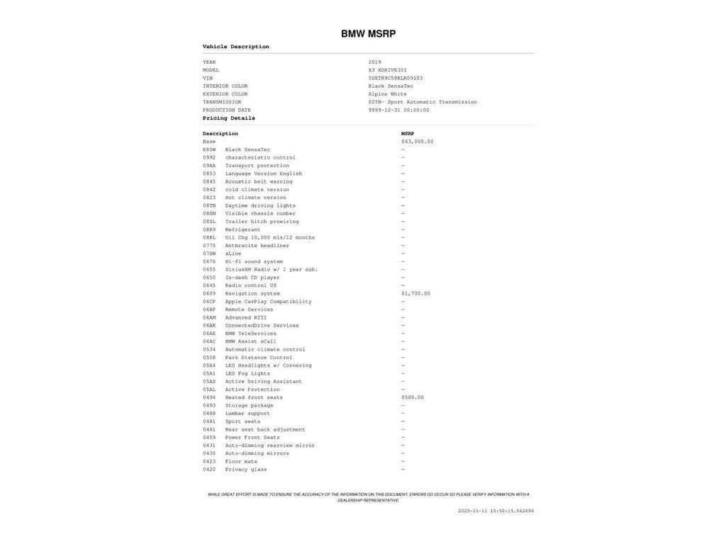 used 2019 BMW X3 car, priced at $17,900