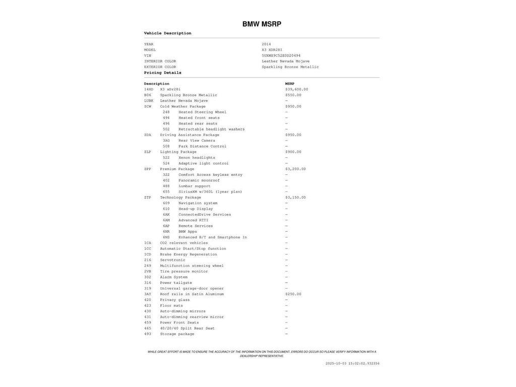 used 2014 BMW X3 car, priced at $6,900