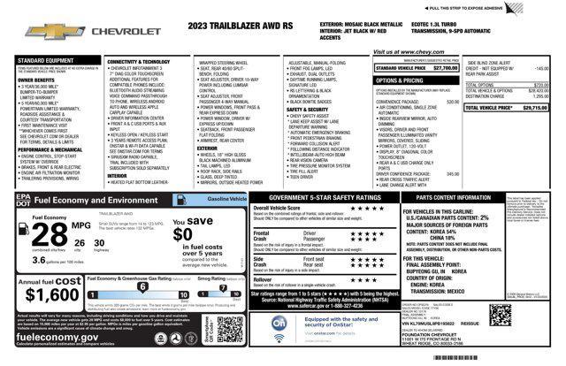 used 2023 Chevrolet TrailBlazer car, priced at $26,781