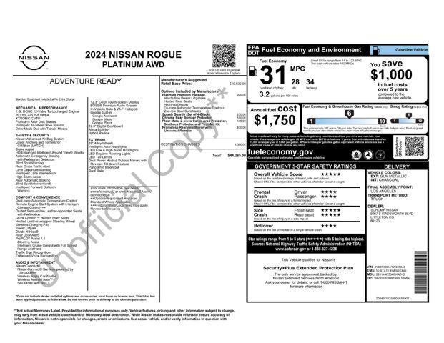 new 2024 Nissan Rogue car, priced at $37,535