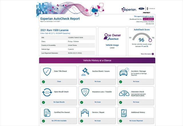 used 2021 Ram 1500 car, priced at $36,347