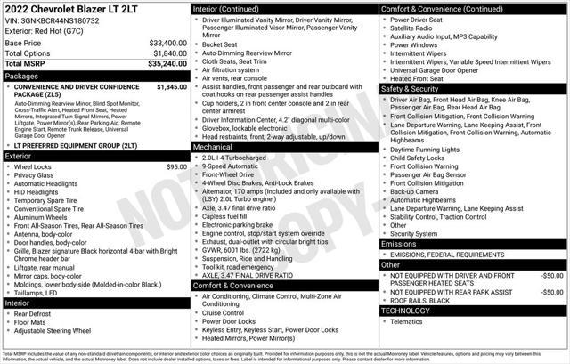 used 2022 Chevrolet Blazer car, priced at $26,777