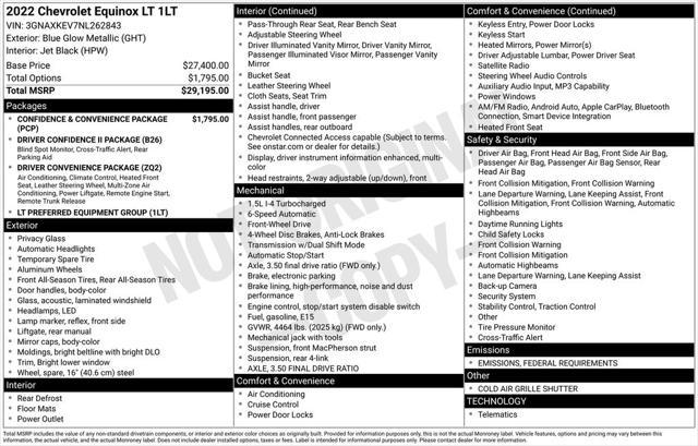 used 2022 Chevrolet Equinox car, priced at $21,681