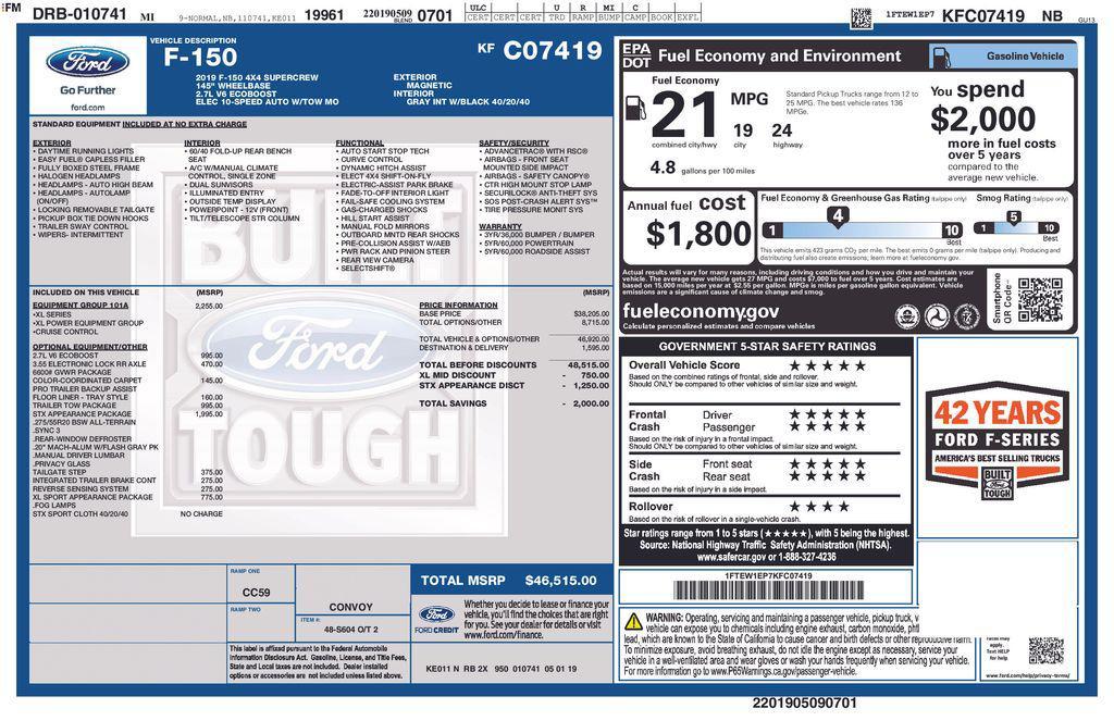 used 2019 Ford F-150 car, priced at $19,337