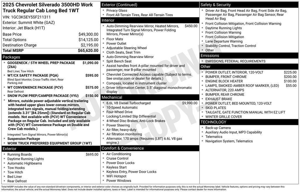 new 2025 Chevrolet Silverado 3500 car, priced at $64,820