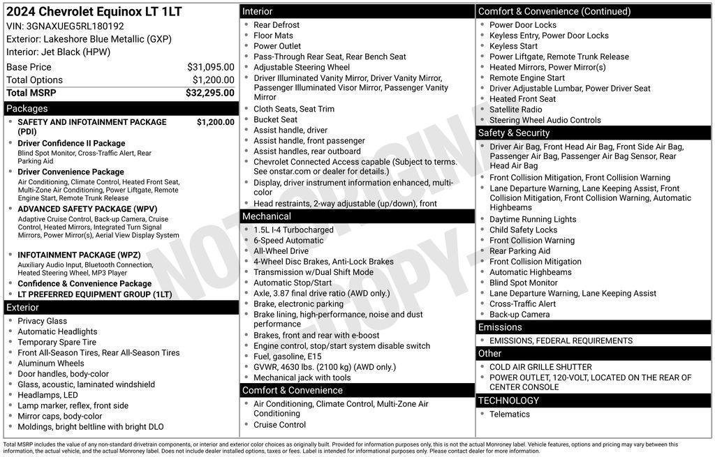 used 2024 Chevrolet Equinox car, priced at $27,261
