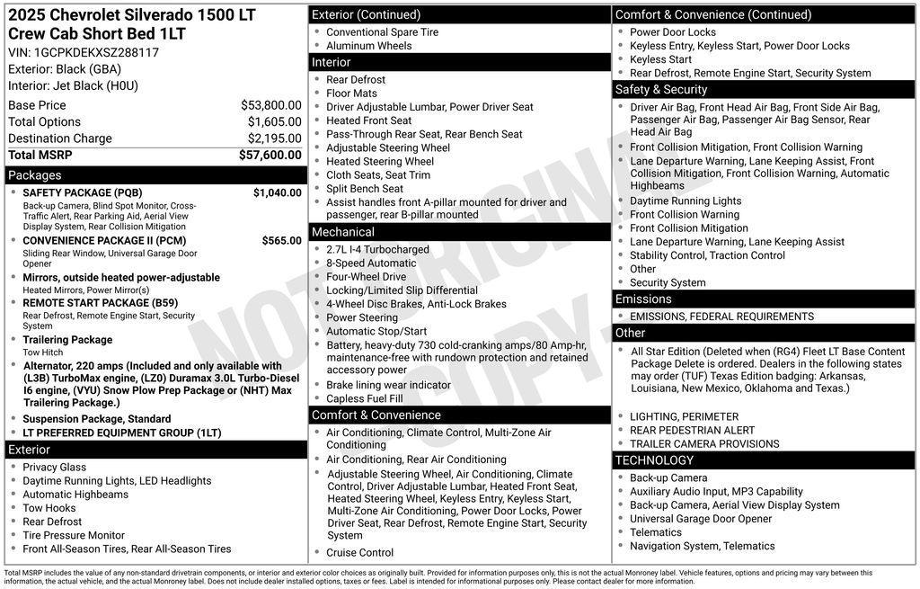 new 2025 Chevrolet Silverado 1500 car, priced at $56,250