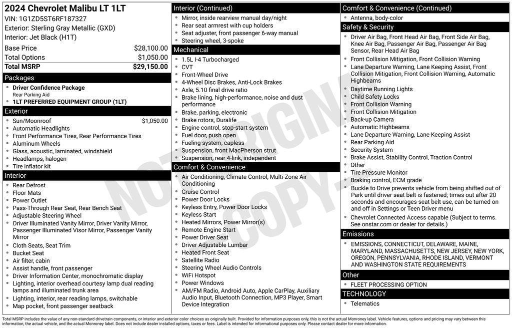 used 2024 Chevrolet Malibu car, priced at $23,222