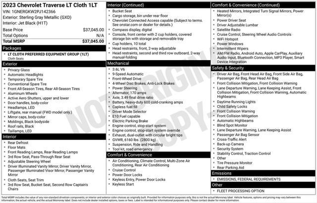 used 2023 Chevrolet Traverse car, priced at $33,333