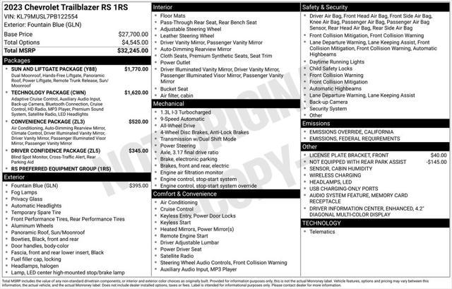 used 2023 Chevrolet TrailBlazer car, priced at $26,056