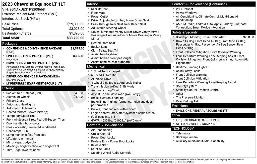 used 2023 Chevrolet Equinox car, priced at $24,748
