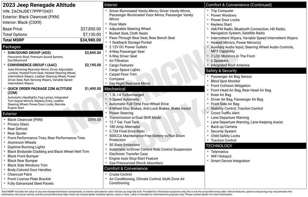used 2023 Jeep Renegade car, priced at $23,457