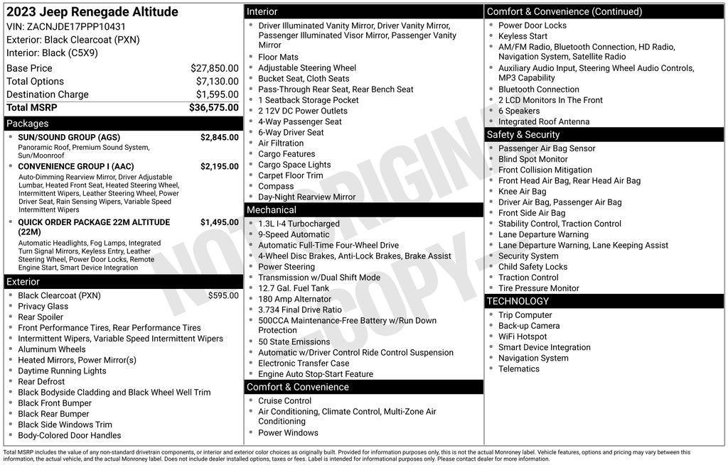 used 2023 Jeep Renegade car, priced at $23,498