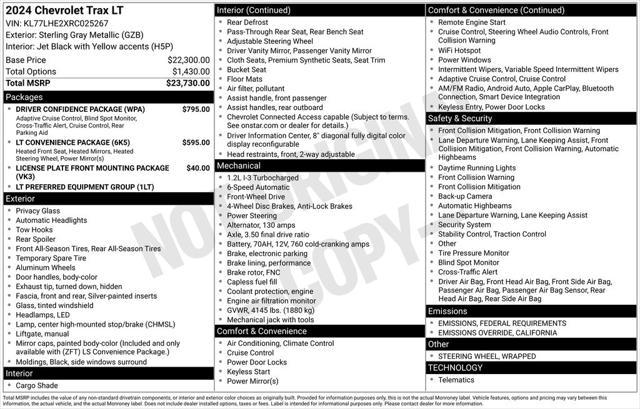 used 2024 Chevrolet Trax car, priced at $24,697