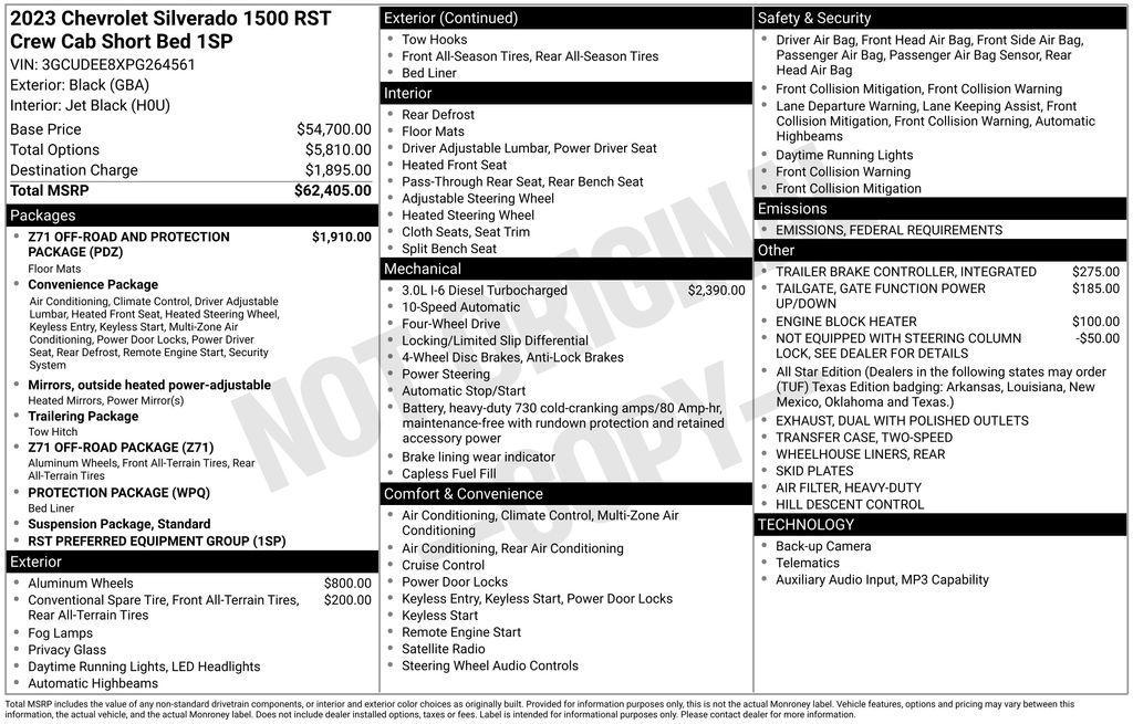 used 2023 Chevrolet Silverado 1500 car, priced at $46,410