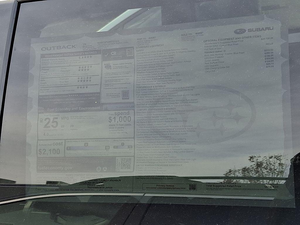 new 2025 Subaru Outback car, priced at $44,050