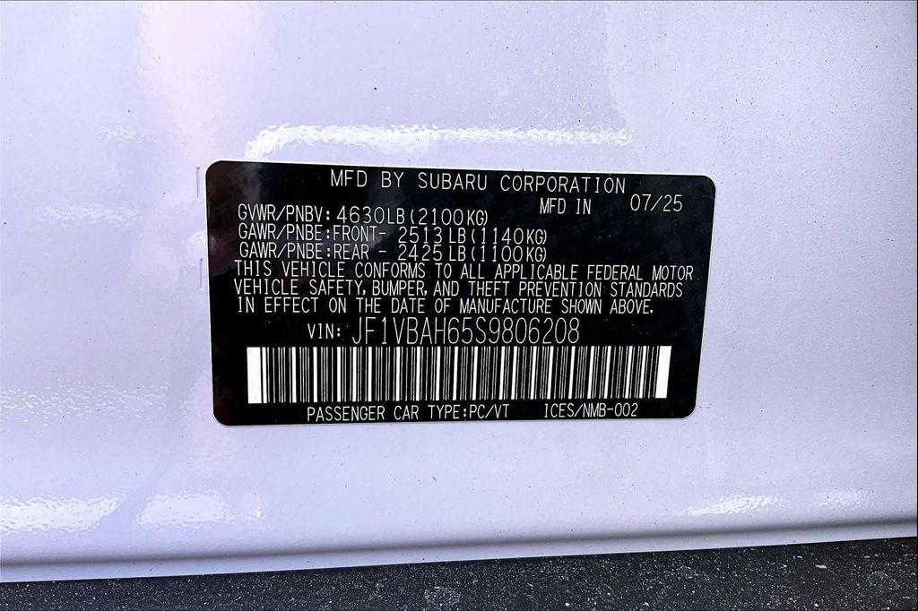 new 2025 Subaru WRX car, priced at $37,335