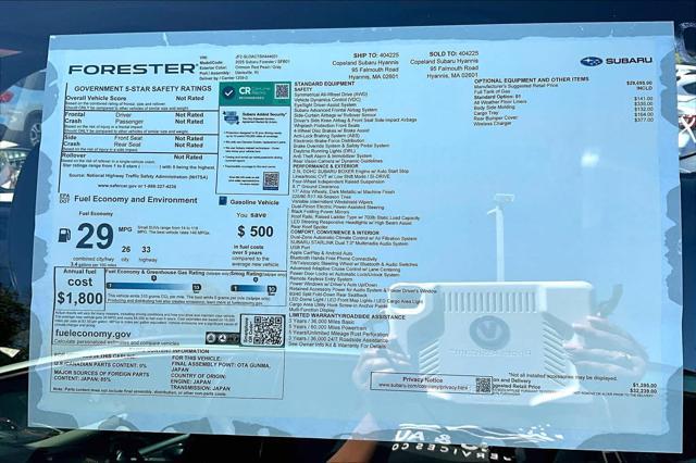 new 2025 Subaru Forester car, priced at $32,239