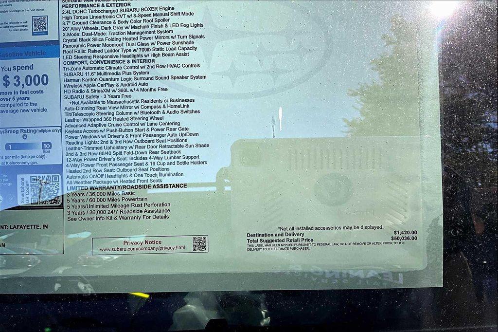 new 2025 Subaru Ascent car, priced at $45,389