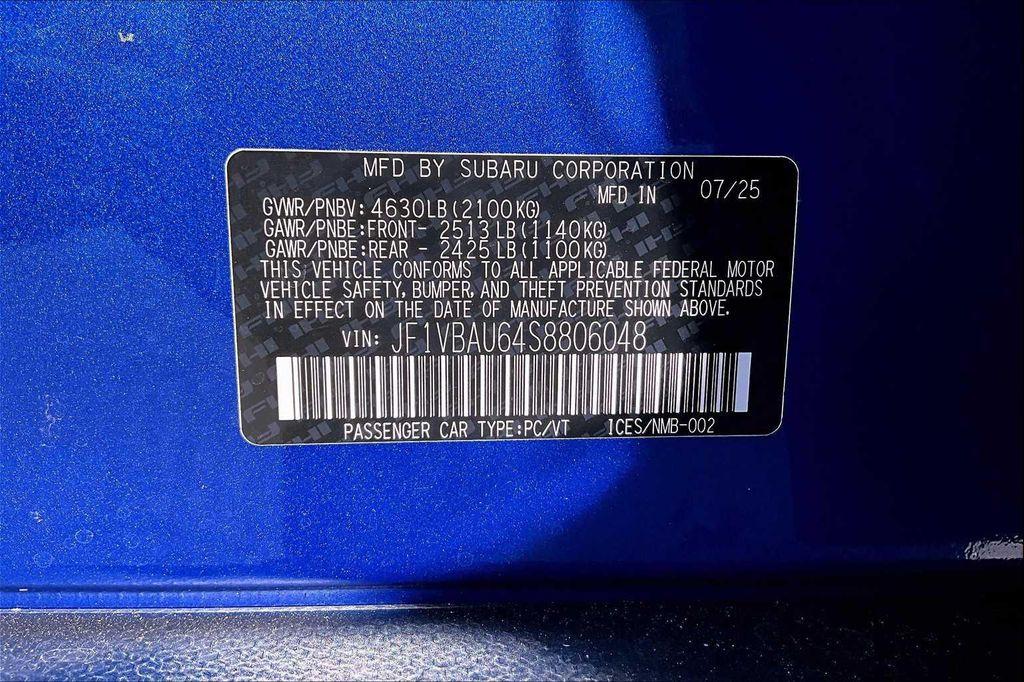 new 2025 Subaru WRX car, priced at $44,421