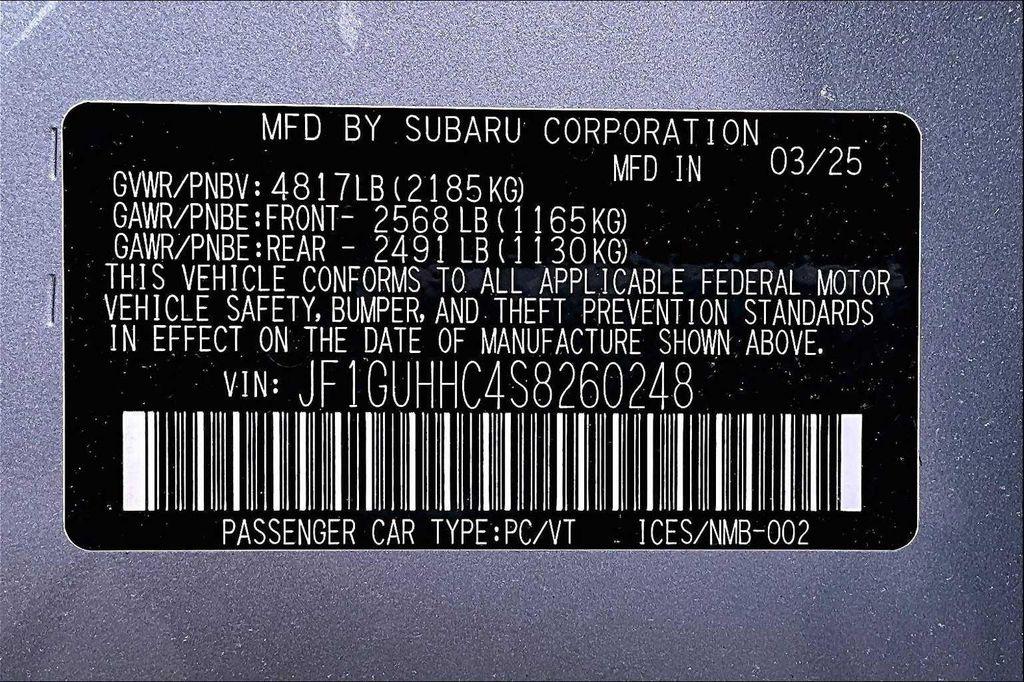 new 2025 Subaru Impreza car, priced at $27,945