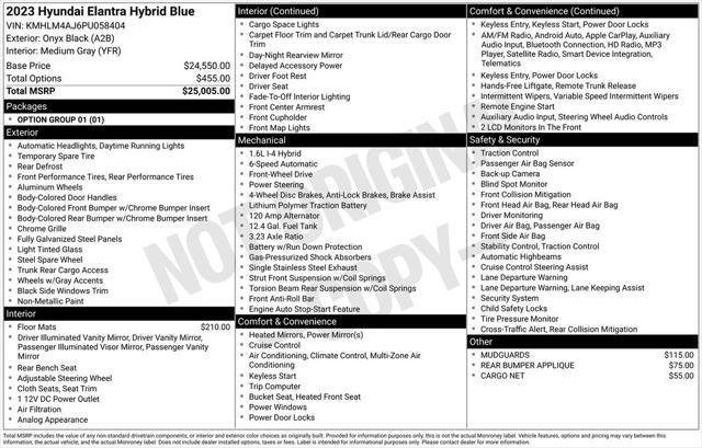 used 2023 Hyundai ELANTRA HEV car, priced at $18,758