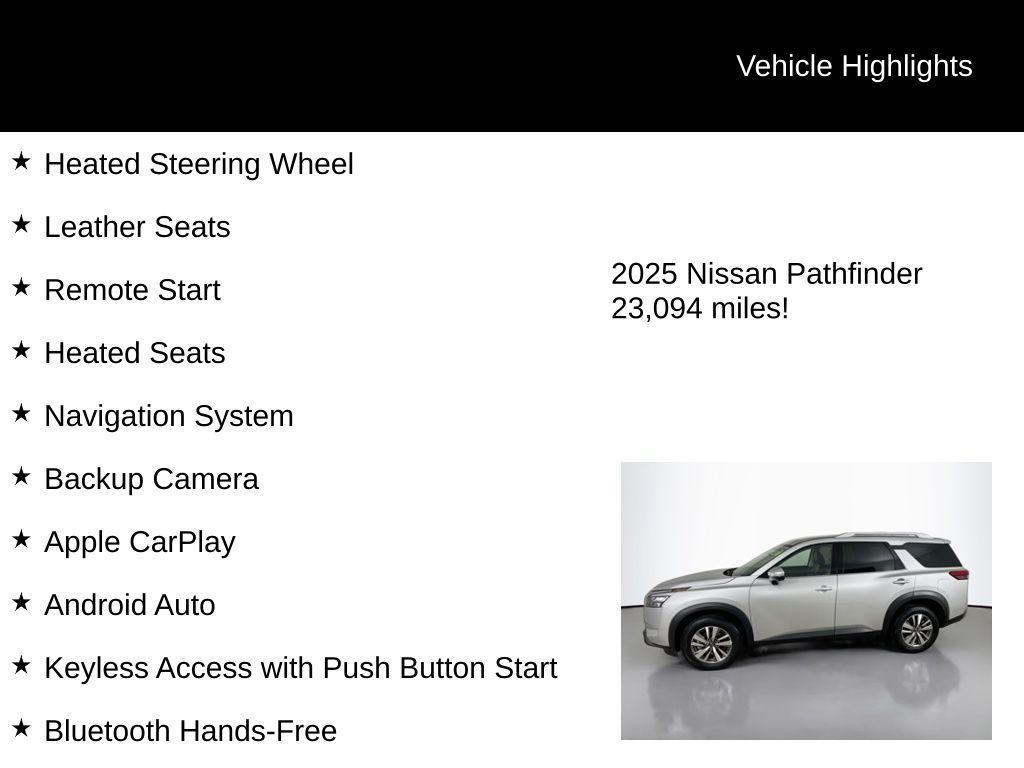 used 2025 Nissan Pathfinder car, priced at $38,994