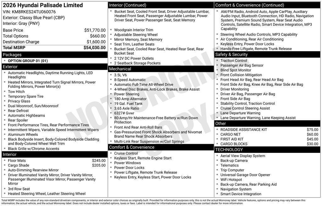 new 2026 Hyundai Palisade car, priced at $51,230