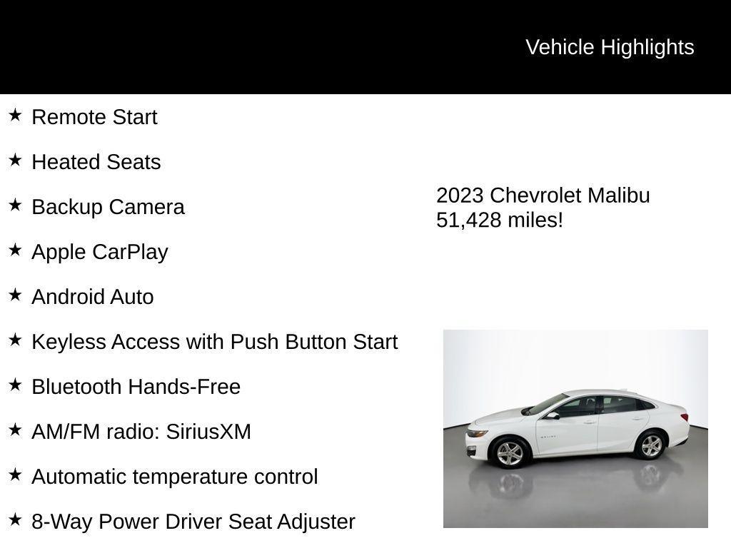 used 2023 Chevrolet Malibu car, priced at $18,230