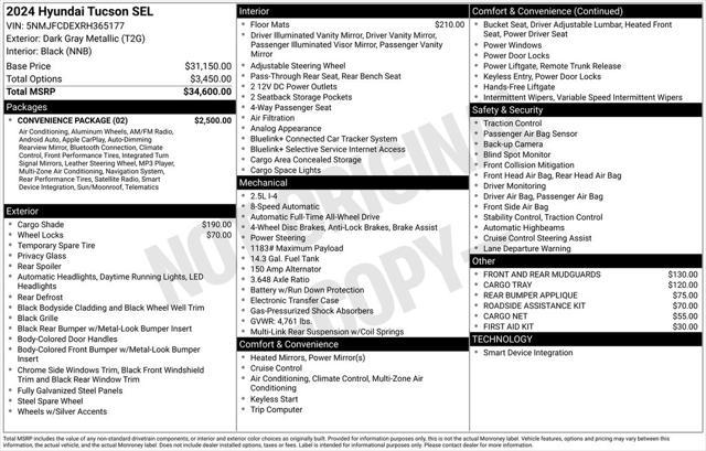 used 2024 Hyundai Tucson car, priced at $26,490