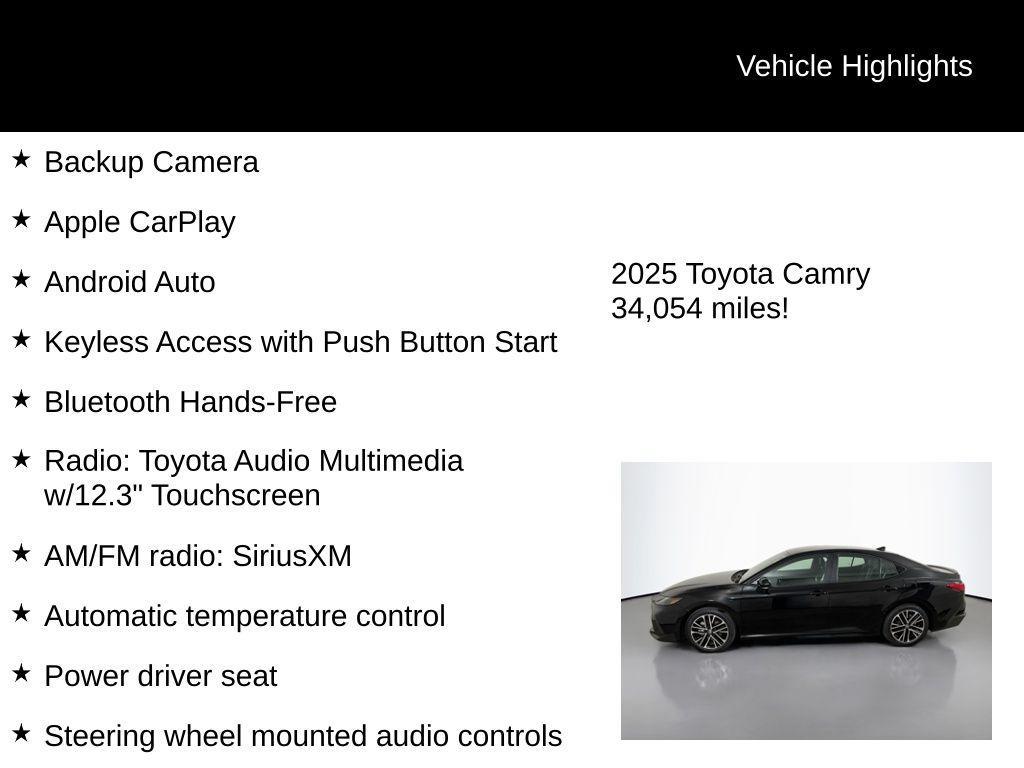 used 2025 Toyota Camry car, priced at $28,500