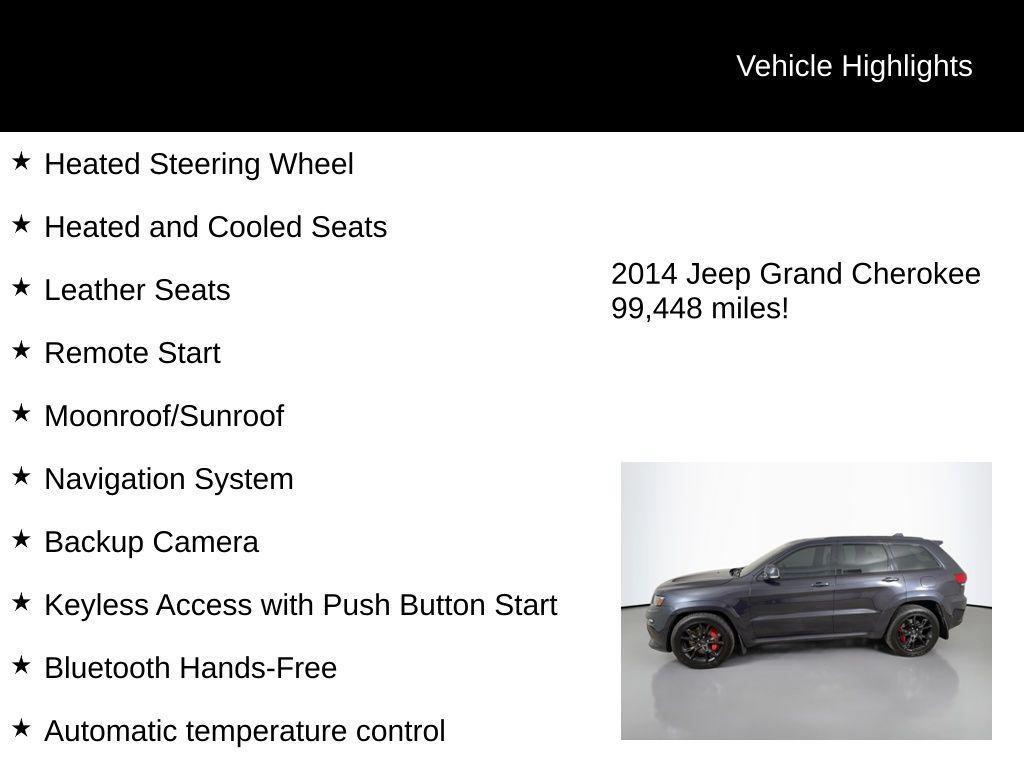used 2014 Jeep Grand Cherokee car, priced at $26,000