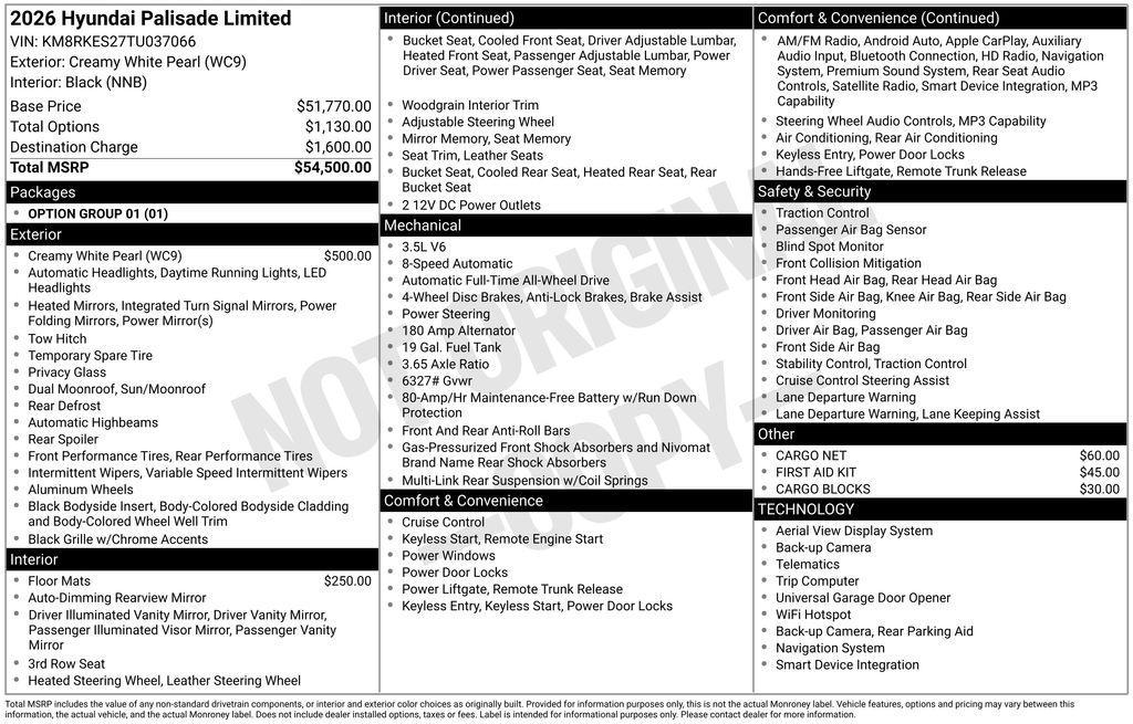 new 2026 Hyundai Palisade car, priced at $50,390