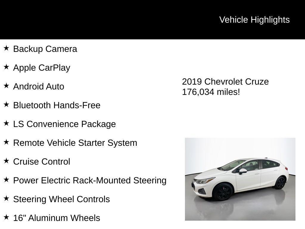 used 2019 Chevrolet Cruze car, priced at $7,911