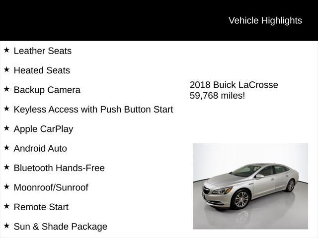 used 2018 Buick LaCrosse car, priced at $18,746