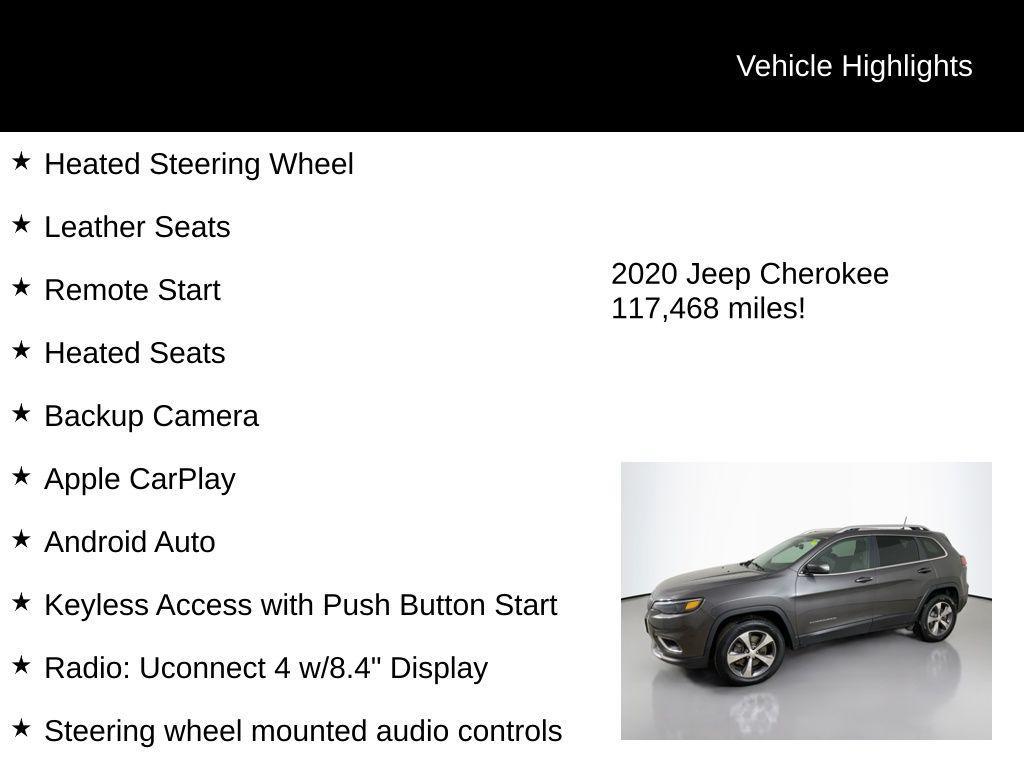 used 2020 Jeep Cherokee car, priced at $14,500
