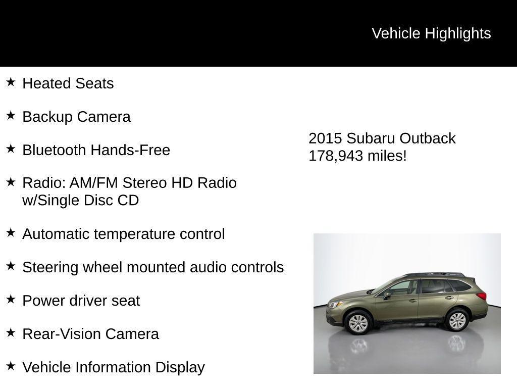 used 2015 Subaru Outback car, priced at $9,000