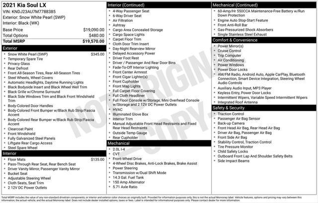 used 2021 Kia Soul car, priced at $13,899