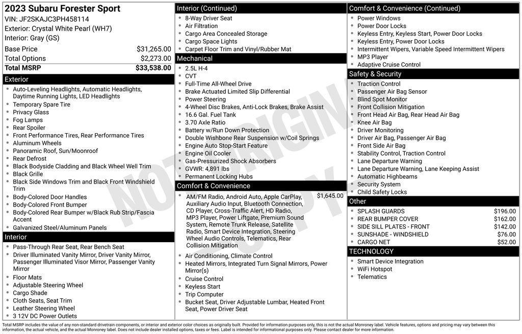 used 2023 Subaru Forester car, priced at $22,990