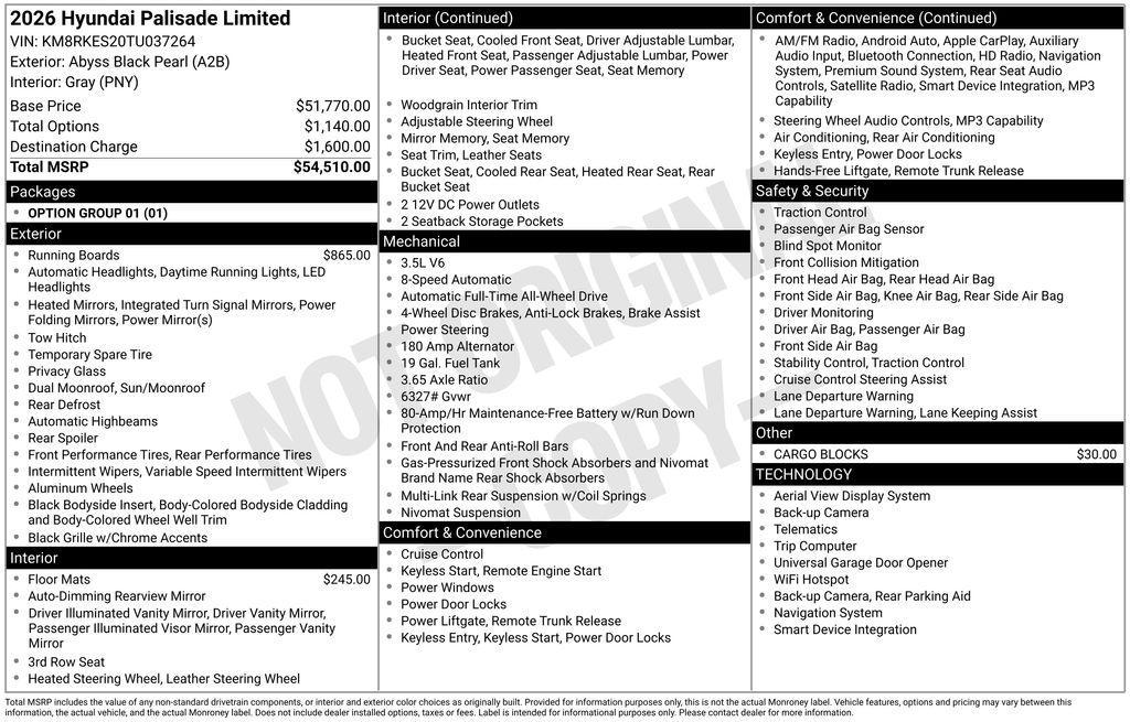 new 2026 Hyundai Palisade car, priced at $50,393
