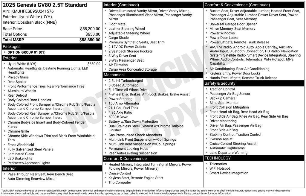 used 2025 Genesis GV80 car, priced at $45,434