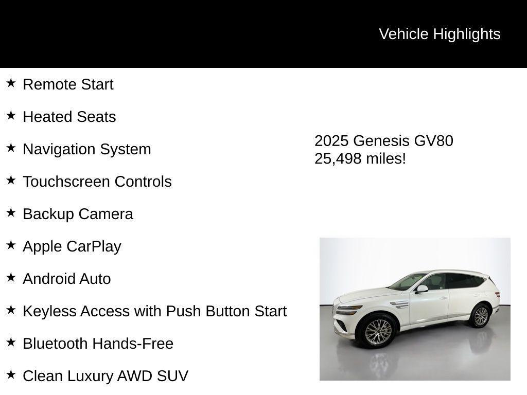 used 2025 Genesis GV80 car, priced at $45,434