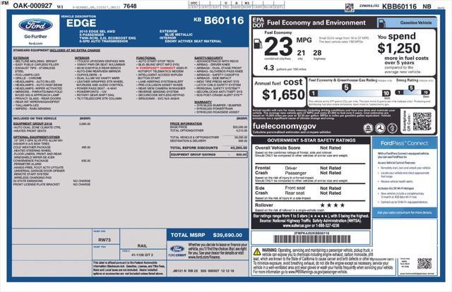 used 2019 Ford Edge car, priced at $15,493