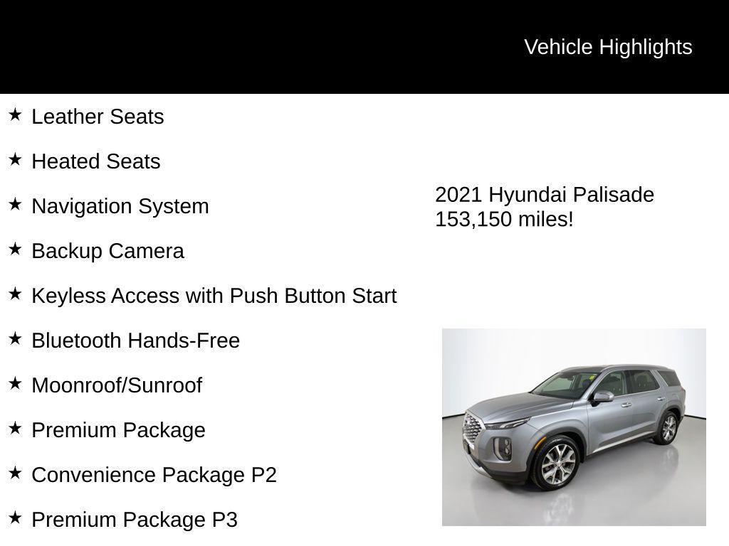 used 2021 Hyundai Palisade car, priced at $17,998