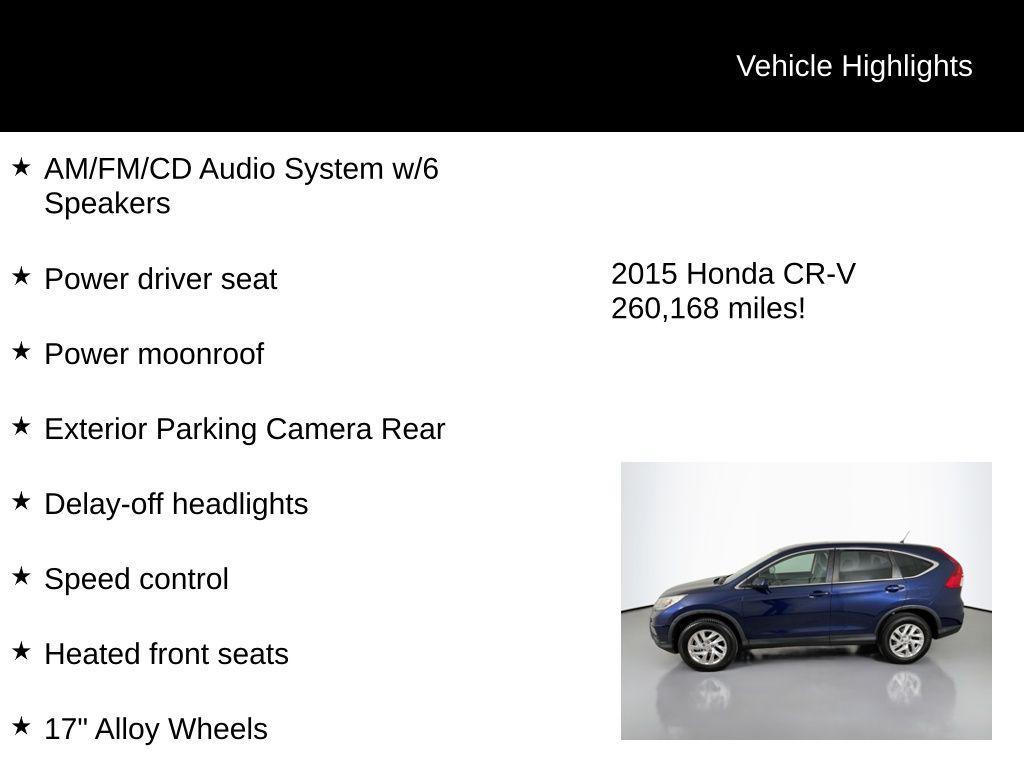 used 2015 Honda CR-V car, priced at $9,250