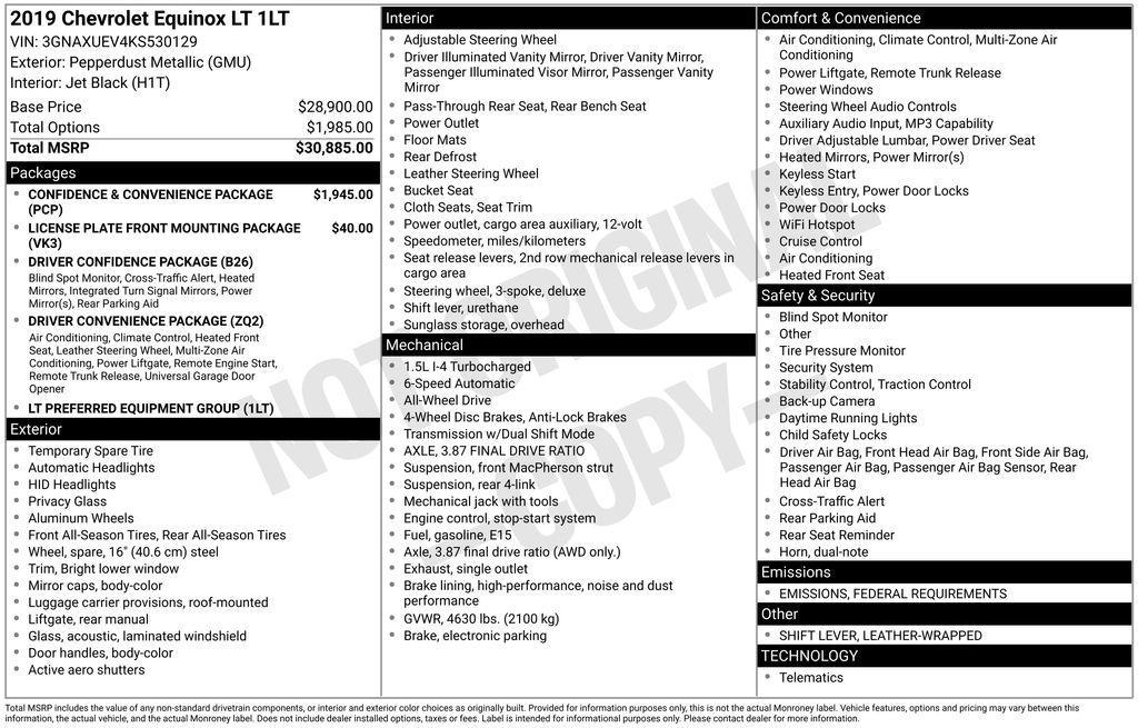 used 2019 Chevrolet Equinox car, priced at $19,390